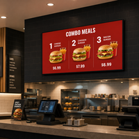 Menu numérique LCD pour restaurant Cloud CMS, écran LCD mural de 43 pouces pour menu de restaurant
