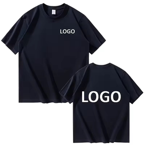 T-shirt à manches courtes pour homme, col rond, noir, coupe classique, jersey de coton, style décontracté, logo imprimé sur le devant - Product Image 3