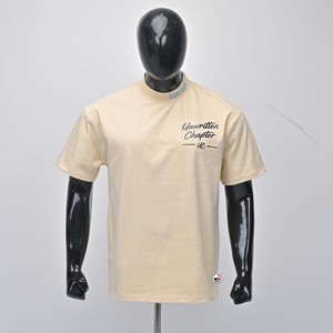 Camisetas de Manga Corta para Hombre, Cuello Redondo, Color Beige, Algodón Jersey, Corte Regular, Estampado Frontal, Calidad Premium - Product Image 1