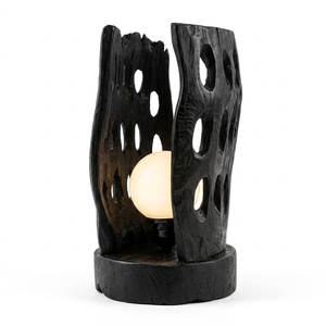 Lámpara de Mesa de Madera Negra Ecológica para Sala de Estar, Dormitorio, Hotel, Decoración Moderna para el Hogar - Product Image 1
