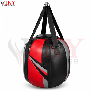 Sac de frappe lourd rond suspendu en forme de globe pour MMA et boxe, en cuir synthétique, pour entraînement de frappe ciblée, équipement de fitness, fabrication - Product Image 2