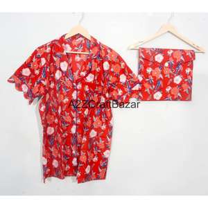 ชุดนอนคังกูร่าผ้าฝ้ายแท้ 100% งานแฮนด์เมดอินเดีย ลายพิมพ์ดิจิทัลลายดอกไม้ สวยงาม ทันสมัย นุ่มสบาย โรแมนติก หรูหรา สไตล์วินเทจ - Product Image 2