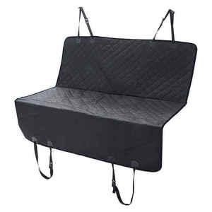 Housse de siège de voiture pour chien noire matelassée avec rabats latéraux et sangles d'appui-tête, antidérapante, anti-rayures, anti-UV et imperméable - Product Image 2
