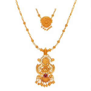Classic Gold Plated Designer Bridal Jewelry Set with Earrings - Product Image 2