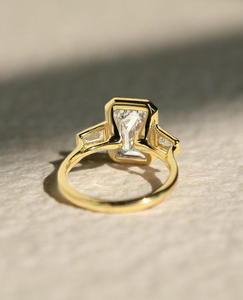 IGI/GIA Lab Grown Cut Diamond Vintage 14k jaune mariage/bague de fiançailles unisexe or blanc fin pour anniversaire fête-digne - Product Image 2