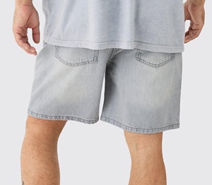 Breathable Eco-Friendly Plain Denim <b>Jeans</b> <b>Shorts</b> <b>Men</b> Jorts Lightweight Waterproof Windproof Summer Casual Custom Logo - Product Image 2
