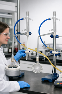 MAYALAB Conjunto de Aparatos Dean-Stark de Vidrio Borosilicato, con Balón de 500 ml, Trampa de 10 ml, Grifo y Condensador Liebig, para Investigación de Laboratorio y Solventes 1 - Product Image 2