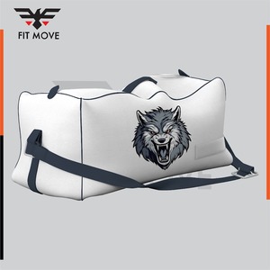 Ensemble d'uniformes de football américain Wolf, blanc et bleu marine, sublimé, col en V, manches courtes, anti-transpiration, antibactérien, respirant, personnalisé - Product Image 4