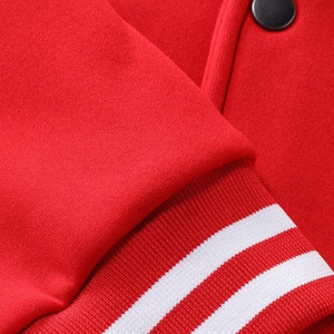 Mens Solid <b>Red</b> with White Stripes Baseball <b>Jacket</b>, American Style Casual Versatile Single-Breasted Baseball <b>Jacket</b> Outerwear - Product Image 4
