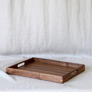 Bandeja Rectangular Negra de Madera Maciza para Té, Plato de Madera para Comida de Hotel, Bandeja de Madera para Frutas con Logotipo Personalizado Grabado - Product Image 6