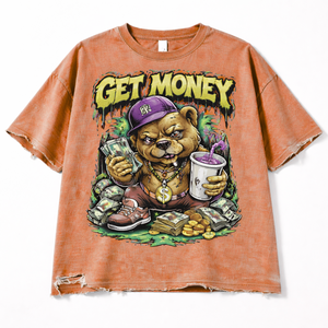 High Quality Oversized Boxy <b>Drop</b> Shoulder <b>Acid</b> Washed DTG Printed T-shirt 100 % Cotton Heavyweight Custom Printed Tshirt - Product Image 5