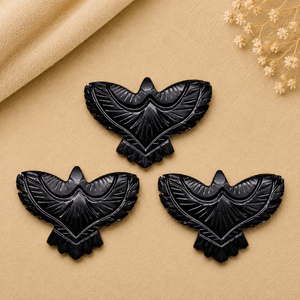 Sculpture d'aigle en onyx noir de 30 mm, pendentif artisanal en pierre précieuse pour la fabrication de bijoux, décoration, artisanat, fournitures en gros - Product Image 5