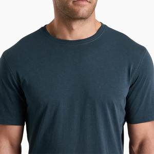Camiseta Clásica de Verano para Hombre, Cuello Redondo, Manga Corta, Dobladillo Curvo, 100% Algodón, Transpirable, Logotipo Frontal Grande, para Entrenamiento en el Gimnasio - Product Image 3