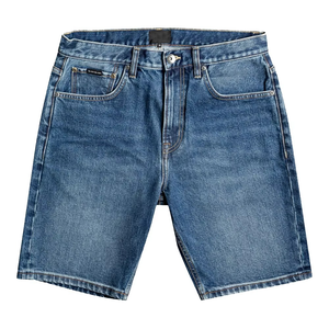 Shorts en jean pour homme de haute qualité, vintage, délavés, respirants, en toile, taille mi-haute, coupe ample, jambe large, longueur genou, motif uni, décontracté - Product Image 4