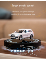 Modèle de voiture miniature de luxe Q7 blanc à rétrofriction 1:36, cadeau d'affaires, décoration de bureau, voiture miniature en métal moulé sous pression à lévitation magnétique pour les fans