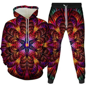 Conjunto Deportivo Informal con Capucha para Hombre, Talla Grande, Sublimado, Dos Piezas, Transpirable, 100% Algodón - Product Image 2