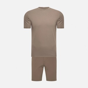 Men's Premium Mercerized Cotton T Shirt with Shorts 2 Piece Casual Streetwear <b>Set</b> Custom Logo Wholesale - Product Image 1