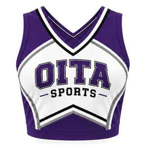 Ensemble d'uniforme de cheerleading violet : Crop top et jupe plissée pour compétition de danse d'équipe, tenue de performance sportive - Product Image 3