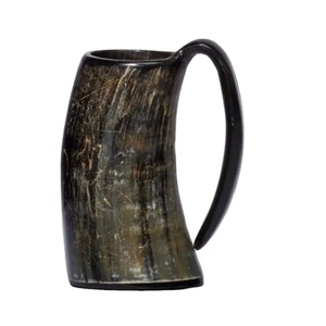 Best Quality Genuine Eco-Friendly Horn Drinking Horn Mug Leak Proof Slide Lid for Home Bar Holiday Party Decoration Export Sale - Product Image 2