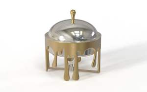 Olla para Sopa de Acero Inoxidable Dorado con Tapa, Calentador de Alimentos para Buffet, Olla para Servir en Hoteles y Restaurantes, Estación de Sopa - Product Image 3