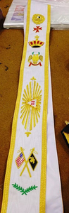 Regalia Masónica Rito Escocés 33 Grados, Faja Blanca Bordada a Mano con Hilo Metálico, Alta Calidad, Hecha a Medida, Nueva - Product Image 3