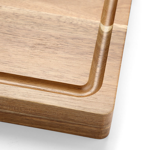 Planche à découper en bois d'acacia épaisse, réversible, multi-usages, grande taille, avec rainure pour les jus - Product Image 4