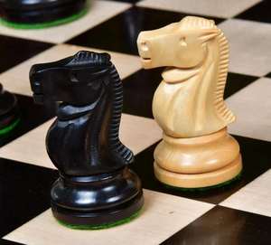 ชุดหมากรุกสไตล์สเตนตันระดับพรีเมียม ดีไซน์แคนาดาสุดหรู ทำจากไม้เอ็บบอนและไม้บ็อกซ์วูดธรรมชาติ ขนาดตัวราชา 3.3 นิ้ว ราคาดีที่สุด - Product Image 2