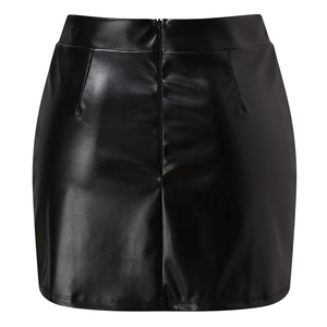 Women's <b>High</b> Waist Faux Leather Mini Pencil Skirt Solid Shiny With Pocket All Seasons Wear - Product Image 6