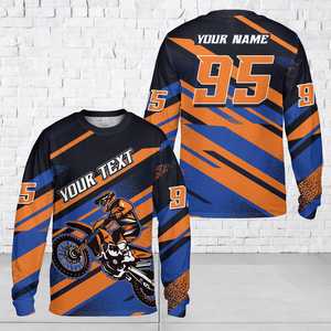 Maillot de motocross personnalisé, chemise de moto tout-terrain personnalisée avec nom et numéro, manches longues, équipement de course MX, vêtements de pilote unisexe, vente en gros OEM - Product Image 3