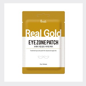 Parches de oro para ojos Prreti Real Gold Eye Zone Patch, 30 unidades, productos coreanos avanzados a base de hierbas para el cuidado de la piel y brillo. - Product Image 1
