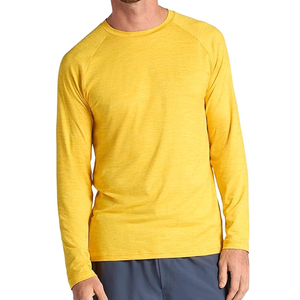 T-shirt pour homme de qualité supérieure, bleu, manches courtes, uni, polyester et élasthanne, col rond, écologique, respirant, tendance pour l'été - Product Image 4