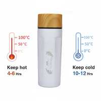 Bouteille isotherme IKUK 16oz/500ml à double paroi en acier inoxydable avec revêtement en porcelaine, infuseur à thé, compatible eau bouillante, maintien au chaud 4-6h