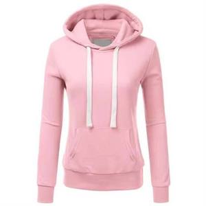 Sweat-shirt à capuche noir pour femme, manches longues, couleur unie, pull en tricot avec poches, respirant, vêtements d'automne - Product Image 1