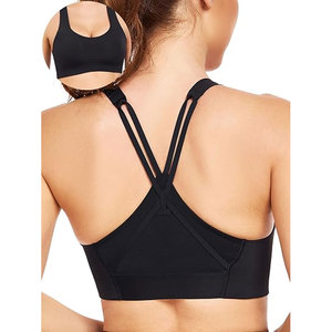 Solid Trader Women Activewear Padded Athletic <b>Top</b> Moisture Wicking High Impact <b>Cross</b> Back Elastic Gym Crop <b>Top</b> Tank Wear Fitness - Product Image 4