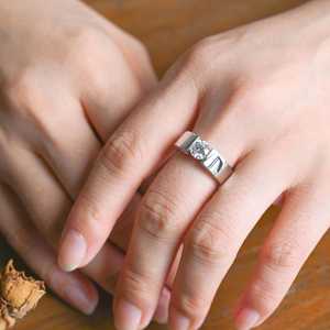 Anillo de banda ancha con moissanita de corte redondo de 5 mm, plata 925, regalo de promesa para amigos, amuletos para fiestas - Product Image 3