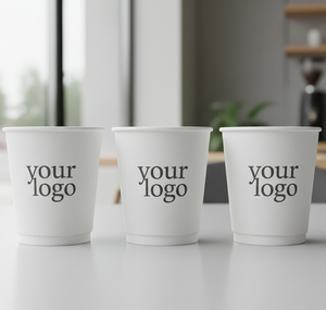 Gobelets en papier jetables à double paroi de 8 oz avec logo personnalisé pour les flat whites et les petits lattes - Product Image 4