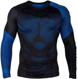 Camisetas de Compresión al por Mayor para MMA y BJJ, Rash Guard de Spandex Sublimado, Diseño Personalizado con Logo, Manga Larga, MOQ Bajo - Product Image 1