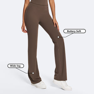 Conjuntos Deportivos Casuales para Mujer, Personalizados OEM, de Secado Rápido, Camiseta Deportiva y Pantalones Anchos para Gimnasio y Yoga - Product Image 6