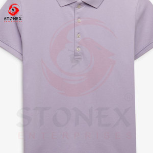 เสื้อโปโลสีลาเวนเดอร์สำหรับผู้หญิงขายส่ง ปักลายตามสั่ง ผ้าคอตตอนปิเก้ แขนสั้น ผู้ผลิตเสื้อผ้า OEM - Product Image 5