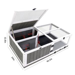 Terrario in Legno Impermeabile da 43 Pollici con Vassoio Attività, per Rettili e Piccoli Animali, Uso Interno ed Esterno, Forniture per Tartarughe e Anfibi - Product Image 3