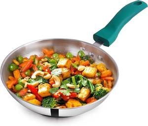 Poêle à frire en acier inoxydable avec double poignée résistante à la chaleur, poêle à induction, ustensile de cuisine - Product Image 3