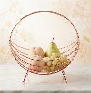 Elegante cesta de frutas de alambre metálico, forma circular, cesta de almacenamiento para exhibir frutas, suministrada por India. - Product Image 1