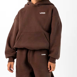 Collection 2026 – Ensembles de vêtements personnalisés pour enfants – Ensemble sweat à capuche et pantalon de jogging marron 100 % coton – Tenues décontractées pour enfants - Product Image 3
