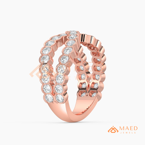 <b>Rose</b> Gold Plated Lab Grown Diamond <b>Infinity</b> Wedding Band for Women Double Row Stackable Ring Anniversary Fine Jewelry USA Style - Product Image 6
