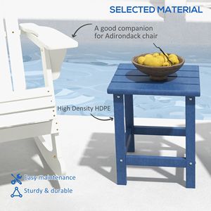 Tavolino da Giardino Leggero in Plastica HDPE Quadrato 15 Pollici Blu per Sedia Adirondack, per Cortile o Prato - Product Image 4