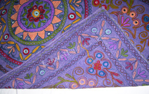 Handcrafted Aari Embroidery 100% Cotton Eco-Friendly Customizable Dining <b>Table</b> <b>Runner</b> for Home Decor - Product Image 5