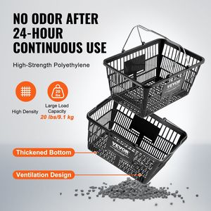 Set di 12 Cesti per la Spesa in Plastica Resistente da 21L con Manico in Metallo e Supporto, 16.73 X 12.01 X 8.58 Pollici, Cesto Portatile per la Spesa - Product Image 3