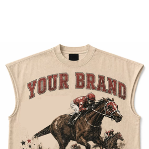 Custom <b>Rhinestone</b> Chains Printed Tank <b>Top</b> 100% Cotton Jersey Soft Fabric Eco-Friendly Breathable Vintage Style Unisex OEM - Product Image 4