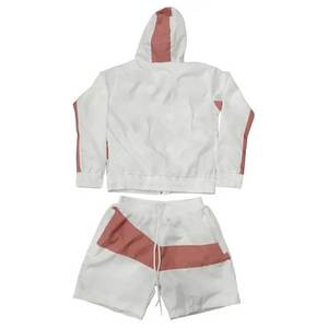Custom Winter <b>Plus</b> <b>Size</b> 2 in 1 Men Windbreaker <b>Set</b> with Hoodie Shorts Jacket Nylon Material Custom Design Logo - Product Image 6