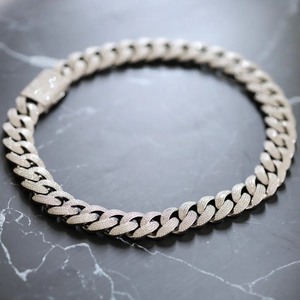 Collar de Cadena para Hombre, Chapado en Rodio, Aleación de Zinc, con Incrustaciones de Circonia Cúbica, Estilo Hip Hop - Product Image 2